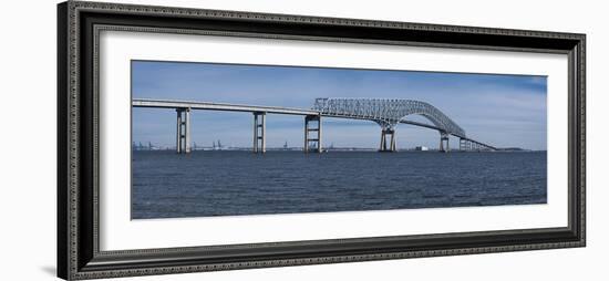 Bridge across a River, Francis Scott Key Bridge, Patapsco River, Baltimore, Maryland, USA-null-Framed Photographic Print