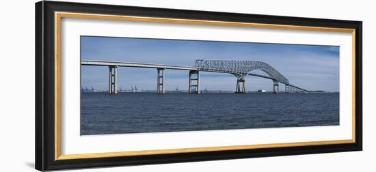 Bridge across a River, Francis Scott Key Bridge, Patapsco River, Baltimore, Maryland, USA-null-Framed Photographic Print