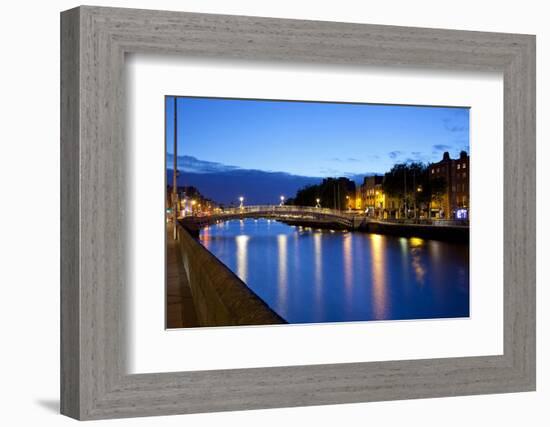 Bridge across a River, Ha'Penny Bridge, Liffey River, Dublin-null-Framed Photographic Print