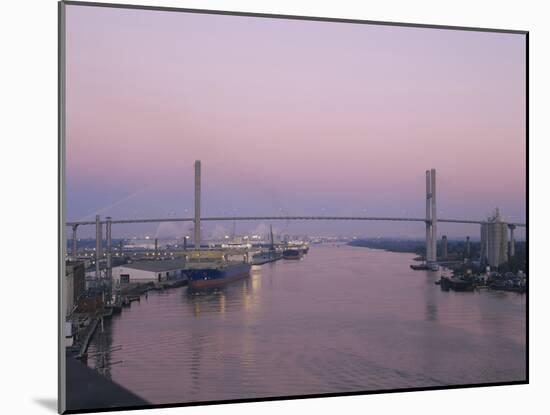 Bridge Across a River, Talmadge Bridge, Savannah River, Savannah, Atlanta, Georgia, USA-null-Mounted Photographic Print