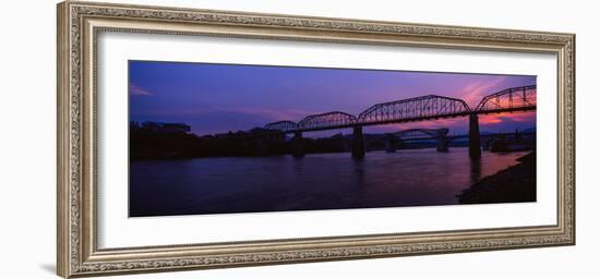 Bridge across a River, Walnut Street Bridge, Tennessee River, Chattanooga, Tennessee, USA-null-Framed Photographic Print