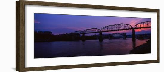 Bridge across a River, Walnut Street Bridge, Tennessee River, Chattanooga, Tennessee, USA-null-Framed Photographic Print