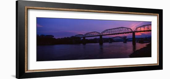 Bridge across a River, Walnut Street Bridge, Tennessee River, Chattanooga, Tennessee, USA-null-Framed Photographic Print