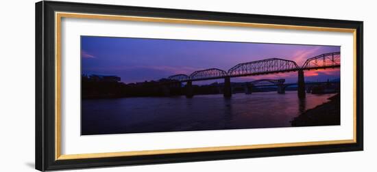 Bridge across a River, Walnut Street Bridge, Tennessee River, Chattanooga, Tennessee, USA-null-Framed Photographic Print