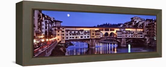 Bridge across Arno River, Ponte Vecchio, Florence, Tuscany, Italy-null-Framed Premier Image Canvas