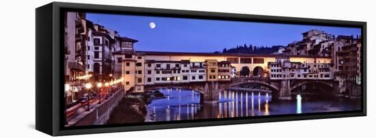 Bridge across Arno River, Ponte Vecchio, Florence, Tuscany, Italy-null-Framed Premier Image Canvas