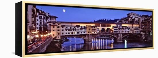 Bridge across Arno River, Ponte Vecchio, Florence, Tuscany, Italy-null-Framed Premier Image Canvas