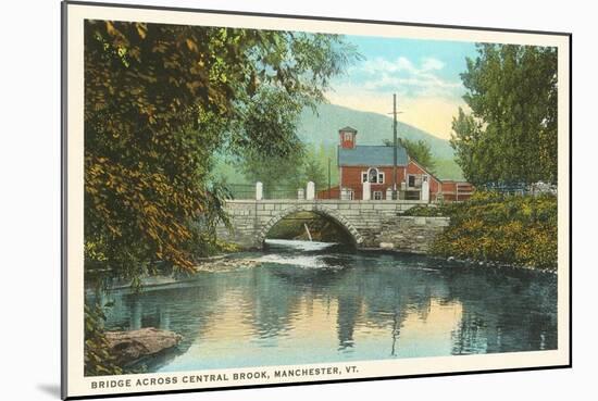 Bridge across Central Brook, Manchester, Vermont-null-Mounted Art Print