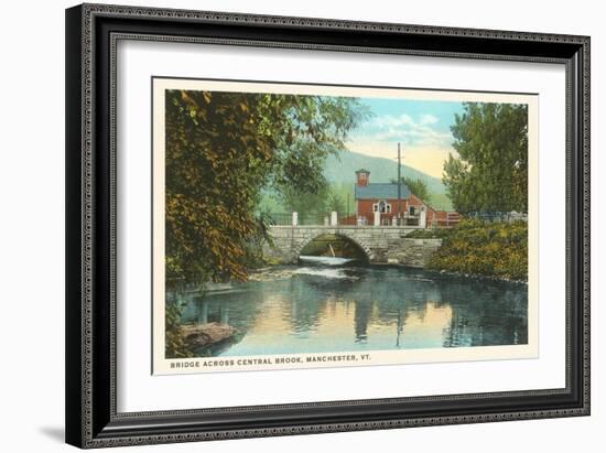 Bridge across Central Brook, Manchester, Vermont-null-Framed Art Print