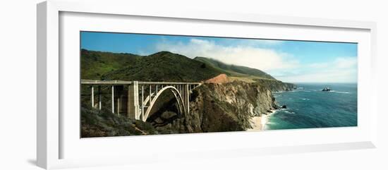 Bridge across Hills at the Coast, Bixby Bridge, Highway 101, Big Sur, California, USA-null-Framed Photographic Print