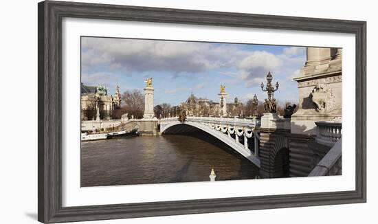 Bridge across the River, Pont Alexandre Iii, Seine River, Paris, Ile-De-France, France-null-Framed Photographic Print