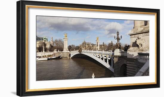 Bridge across the River, Pont Alexandre Iii, Seine River, Paris, Ile-De-France, France-null-Framed Photographic Print