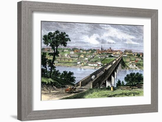 Bridge across the Tennessee River at Knoxville, 1870s-null-Framed Giclee Print