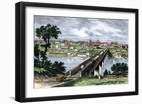 Bridge across the Tennessee River at Knoxville, 1870s-null-Framed Giclee Print