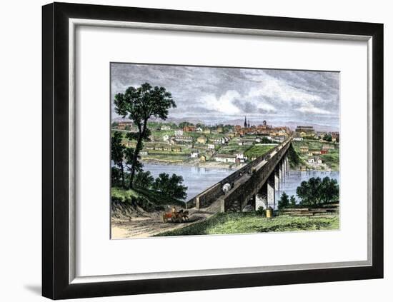Bridge across the Tennessee River at Knoxville, 1870s-null-Framed Giclee Print