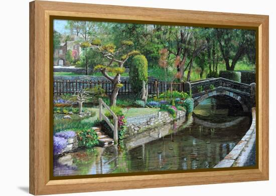 Bridge and Garden, Bakewell, Derbyshire, 2009-Trevor Neal-Framed Premier Image Canvas