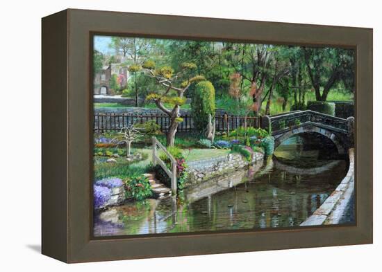 Bridge and Garden, Bakewell, Derbyshire, 2009-Trevor Neal-Framed Premier Image Canvas