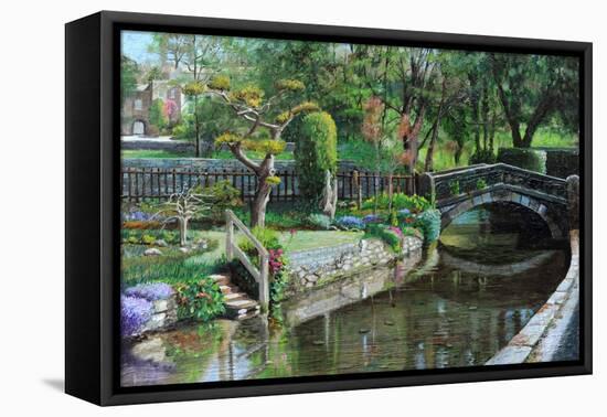 Bridge and Garden, Bakewell, Derbyshire, 2009-Trevor Neal-Framed Premier Image Canvas