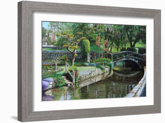 Bridge and Garden, Bakewell, Derbyshire, 2009-Trevor Neal-Framed Giclee Print