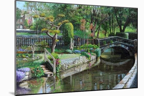 Bridge and Garden, Bakewell, Derbyshire, 2009-Trevor Neal-Mounted Giclee Print