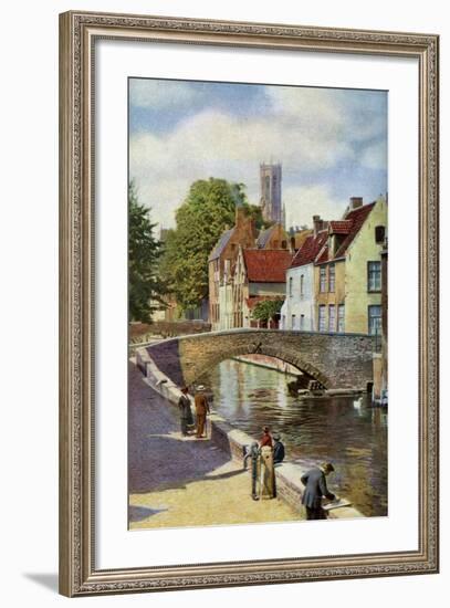 Bridge and Green Quay, Bruges, Belgium, C1924-Horace W Nicholls-Framed Giclee Print