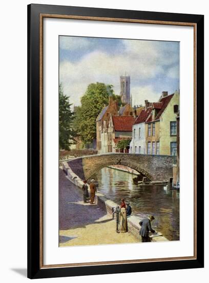 Bridge and Green Quay, Bruges, Belgium, C1924-Horace W Nicholls-Framed Giclee Print