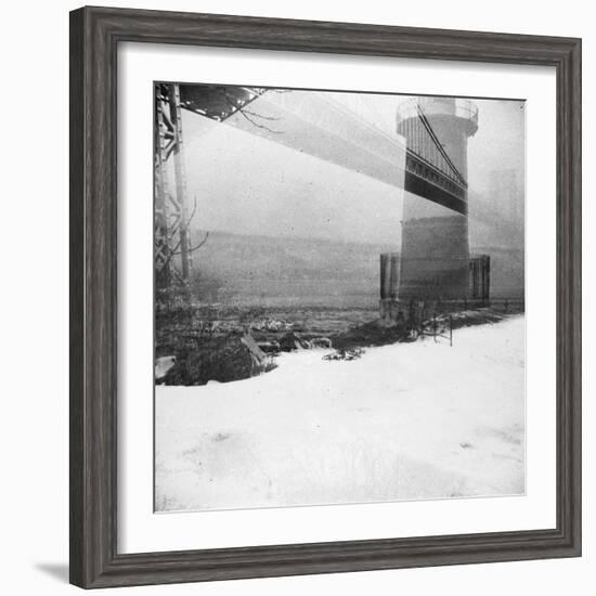 Bridge and Lighthouse, Doubled in Plenachrome-Evan Morris Cohen-Framed Photographic Print