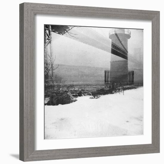 Bridge and Lighthouse, Doubled in Plenachrome-Evan Morris Cohen-Framed Photographic Print