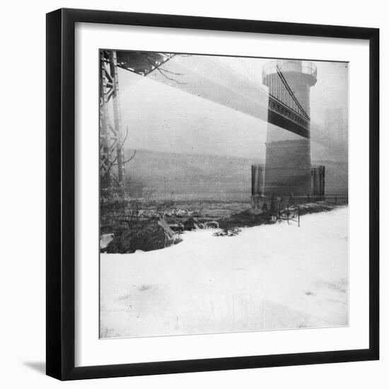 Bridge and Lighthouse, Doubled in Plenachrome-Evan Morris Cohen-Framed Photographic Print