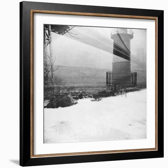 Bridge and Lighthouse, Doubled in Plenachrome-Evan Morris Cohen-Framed Photographic Print