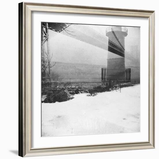 Bridge and Lighthouse, Doubled in Plenachrome-Evan Morris Cohen-Framed Photographic Print