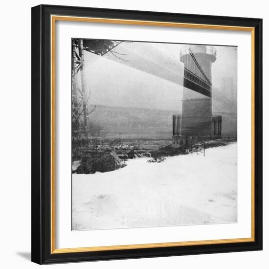 Bridge and Lighthouse, Doubled in Plenachrome-Evan Morris Cohen-Framed Photographic Print