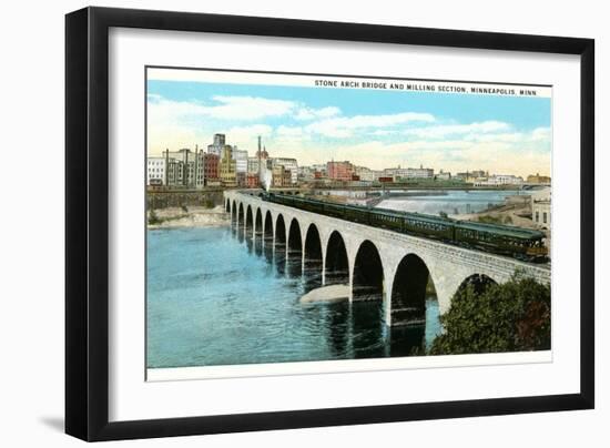 Bridge and Milling Section, Minneapolis, Minnesota-null-Framed Art Print