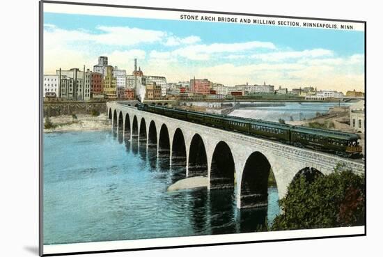 Bridge and Milling Section, Minneapolis, Minnesota-null-Mounted Art Print