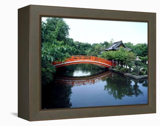 Bridge and Pond of Shinsen-En Garden, Kyoto, Japan-null-Framed Premier Image Canvas