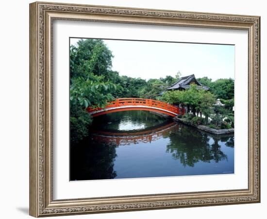 Bridge and Pond of Shinsen-En Garden, Kyoto, Japan-null-Framed Photographic Print