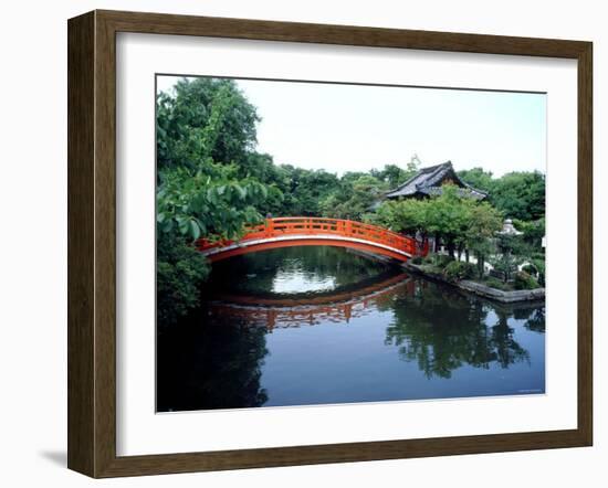 Bridge and Pond of Shinsen-En Garden, Kyoto, Japan-null-Framed Photographic Print