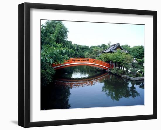 Bridge and Pond of Shinsen-En Garden, Kyoto, Japan-null-Framed Photographic Print