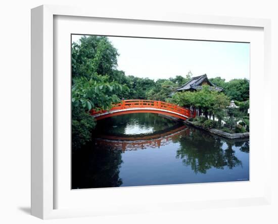 Bridge and Pond of Shinsen-En Garden, Kyoto, Japan-null-Framed Photographic Print