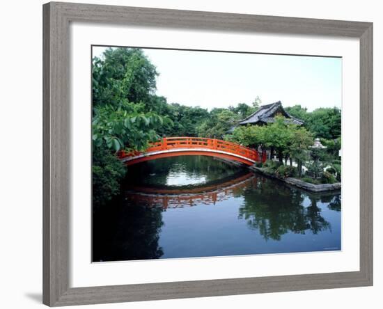 Bridge and Pond of Shinsen-En Garden, Kyoto, Japan-null-Framed Photographic Print