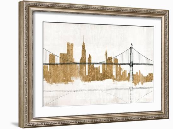 Bridge and Skyline Gold-Avery Tillmon-Framed Art Print