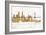 Bridge and Skyline Gold-Avery Tillmon-Framed Art Print