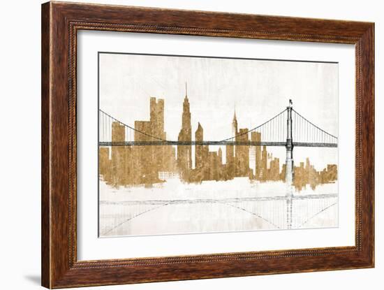 Bridge and Skyline Gold-Avery Tillmon-Framed Art Print