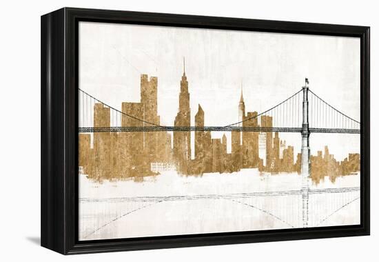 Bridge and Skyline Gold-Avery Tillmon-Framed Stretched Canvas