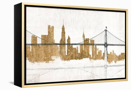 Bridge and Skyline Gold-Avery Tillmon-Framed Stretched Canvas