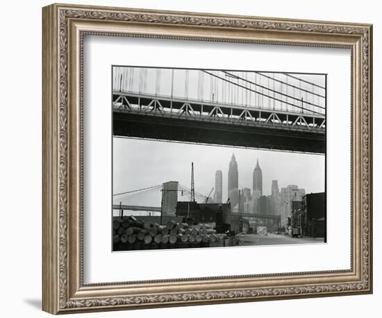 Bridge and Skyline, New York, c. 1945-Brett Weston-Framed Photographic Print