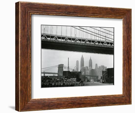 Bridge and Skyline, New York, c. 1945-Brett Weston-Framed Photographic Print