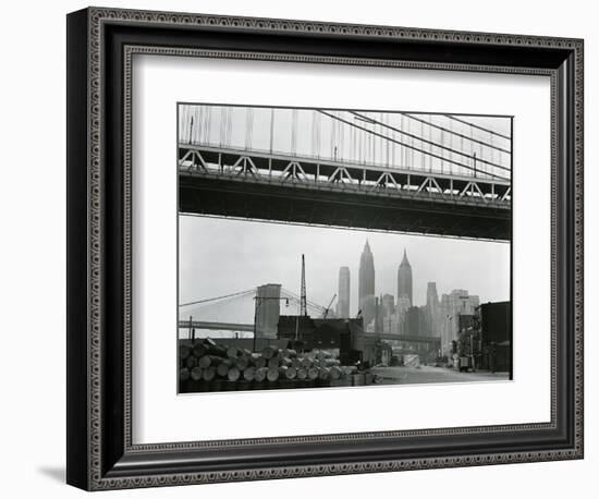 Bridge and Skyline, New York, c. 1945-Brett Weston-Framed Photographic Print