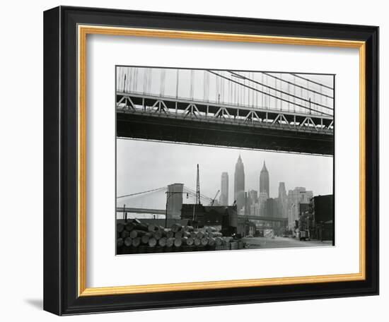 Bridge and Skyline, New York, c. 1945-Brett Weston-Framed Photographic Print