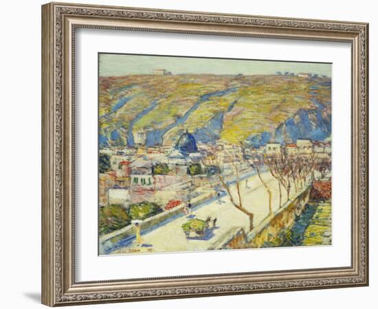 Bridge at Posilippo, Naples, 1889-Childe Hassam-Framed Giclee Print